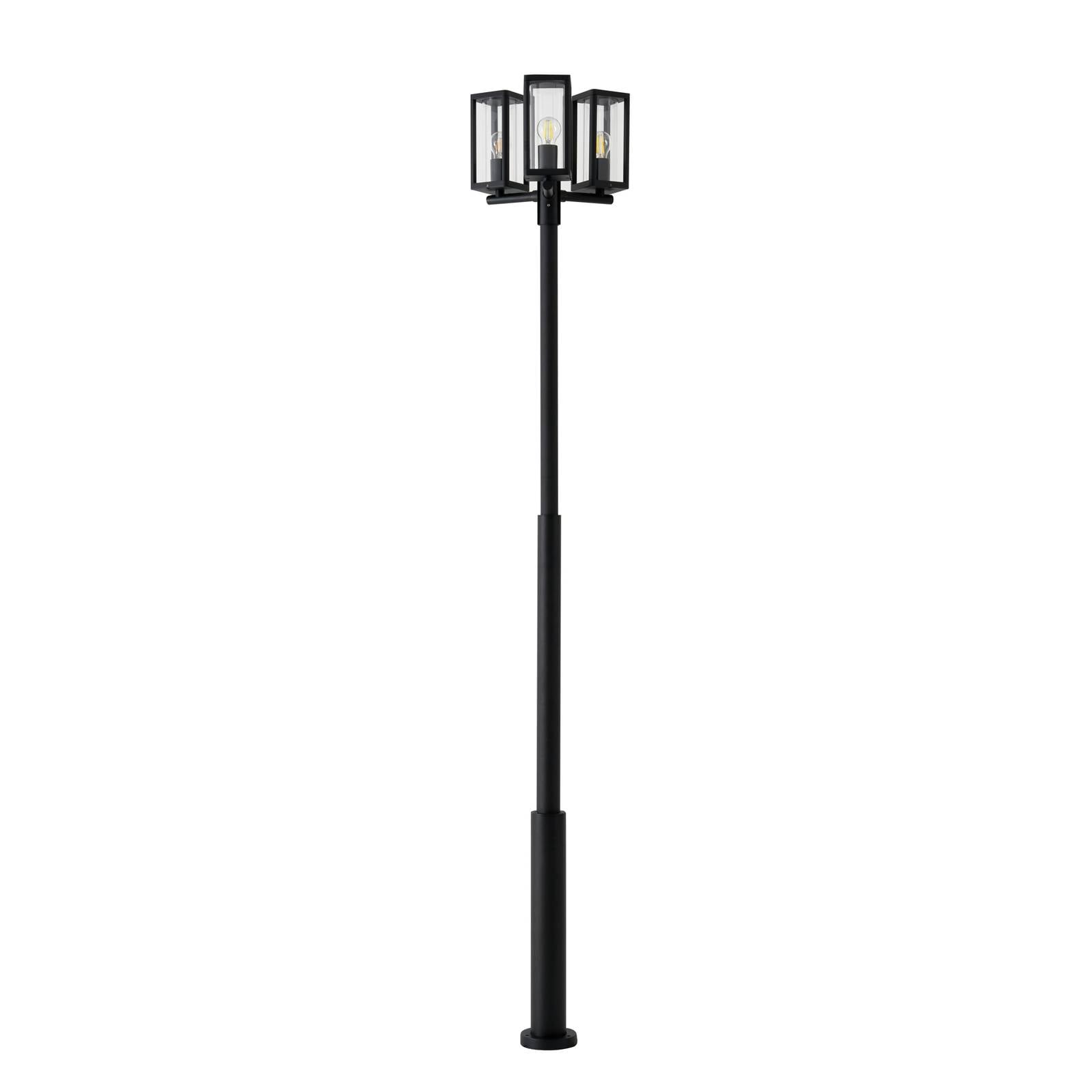 Lucande Außenlampe Siveta, 240cm, 3-flg., schwarz, E27, IP65