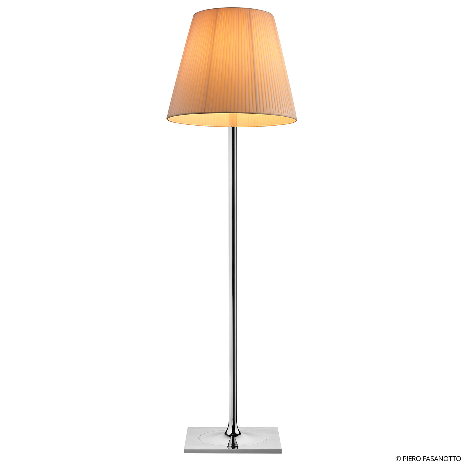 Flos FLOS KTribe F3 floor lamp, fabric lampshade, beige, for Living / Dining Room, fabric, polycarbonate, aluminium, E27, 250 W, energy efficiency: A++, H: 183 cm