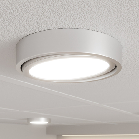 Prios Uvan LED-Deckenlampe neigbar, rund, chrom