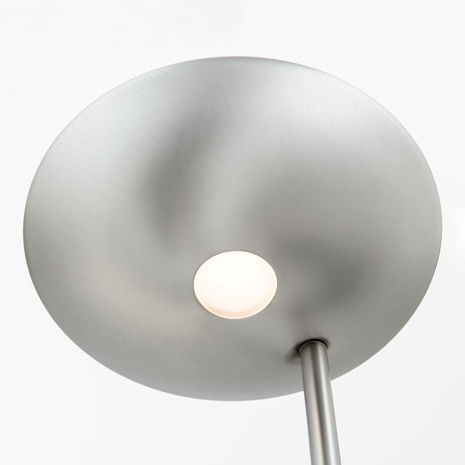 LED-uplight-golvlampa Cobra med läslampa nickel