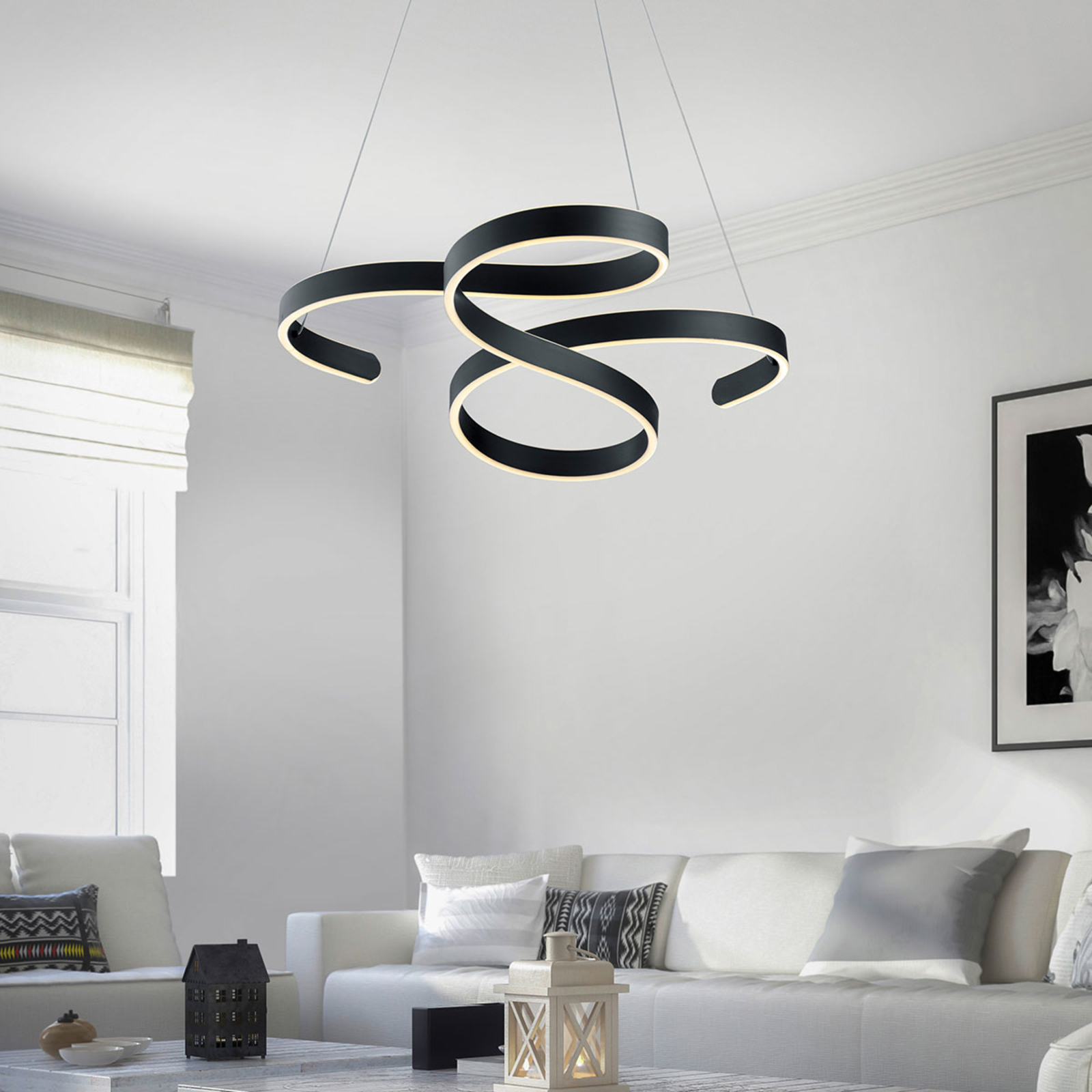 LED-Pendelleuchte Francis, schwungvoll designt