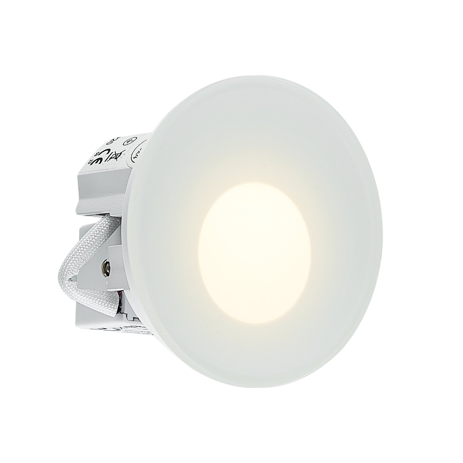 Molto Luce LED svetilka za vgradnjo Wall 68R Glass IP44 RD, bela. CCT