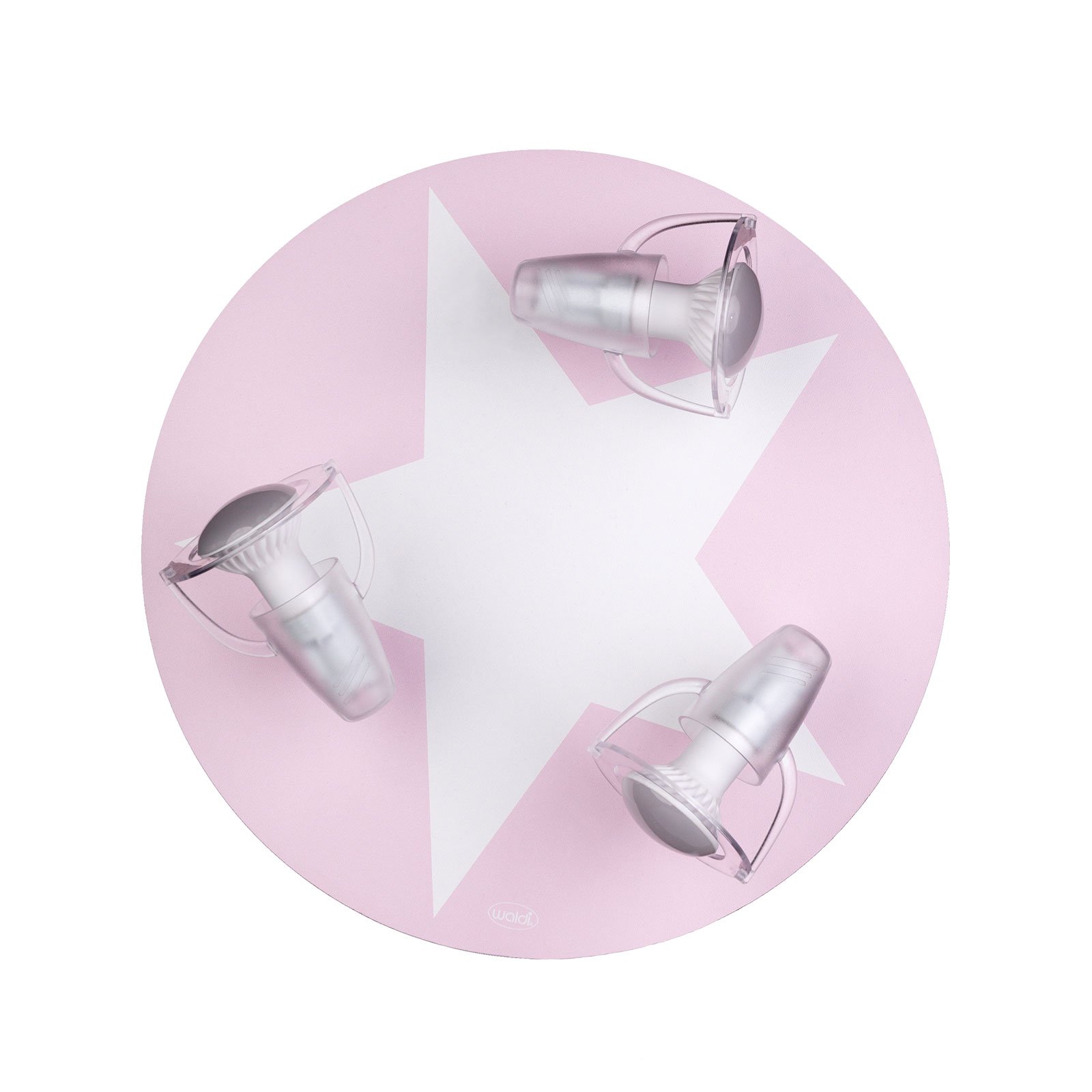 Waldi-Leuchten Star ceiling light in pink, for Children's Room, wood, plastic, E14, 40 W, energy efficiency: A++, H: 16 cm