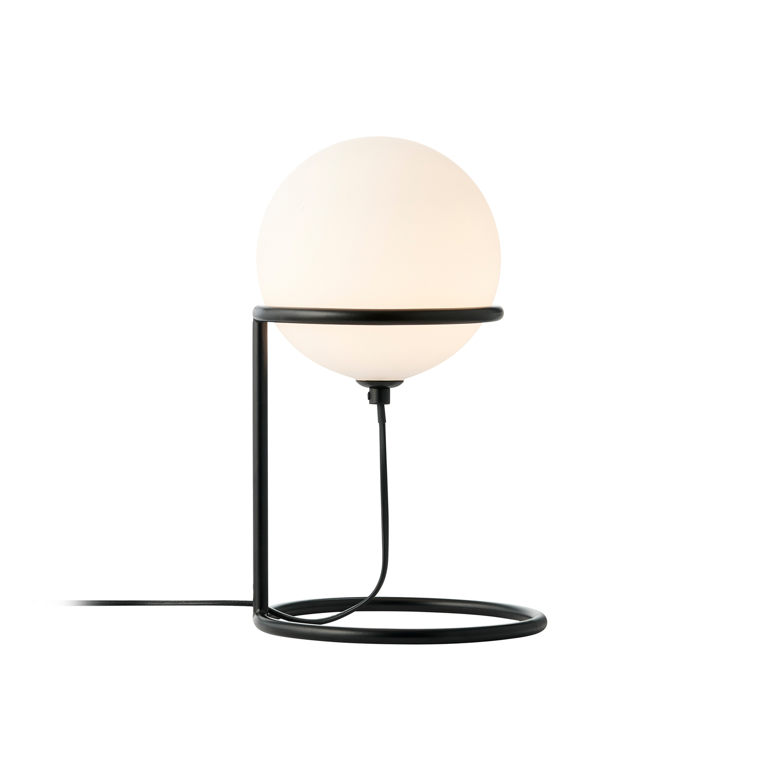 Lampa stołowa Wilson, metal, czarny, klosz szklany