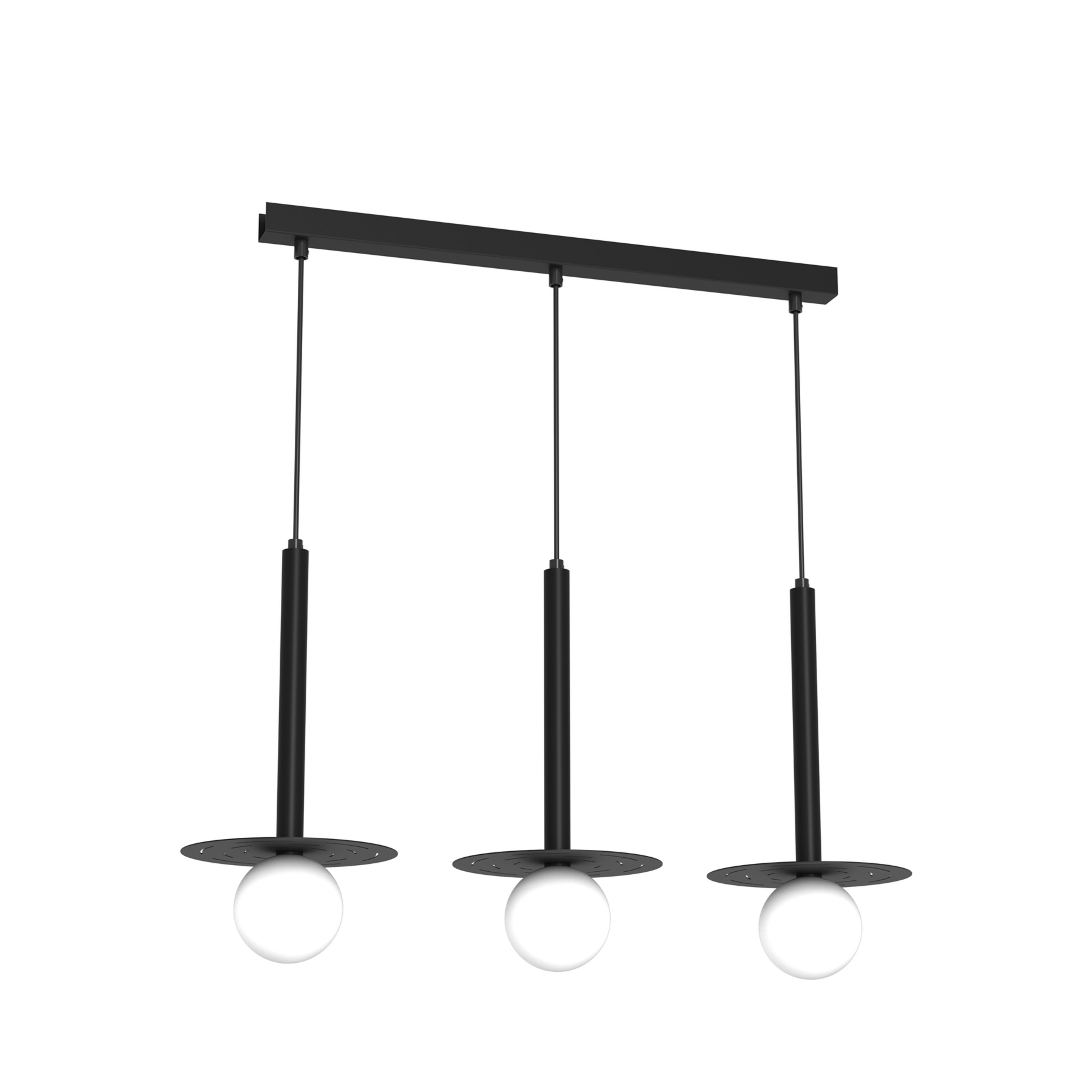 Hengelampe Futura, svart/hvit, 3 lyskilder