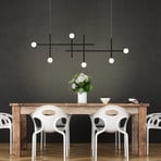 Bopp LED-Hängeleuchte Cross, schwarz, Aluminium, 6-flammig