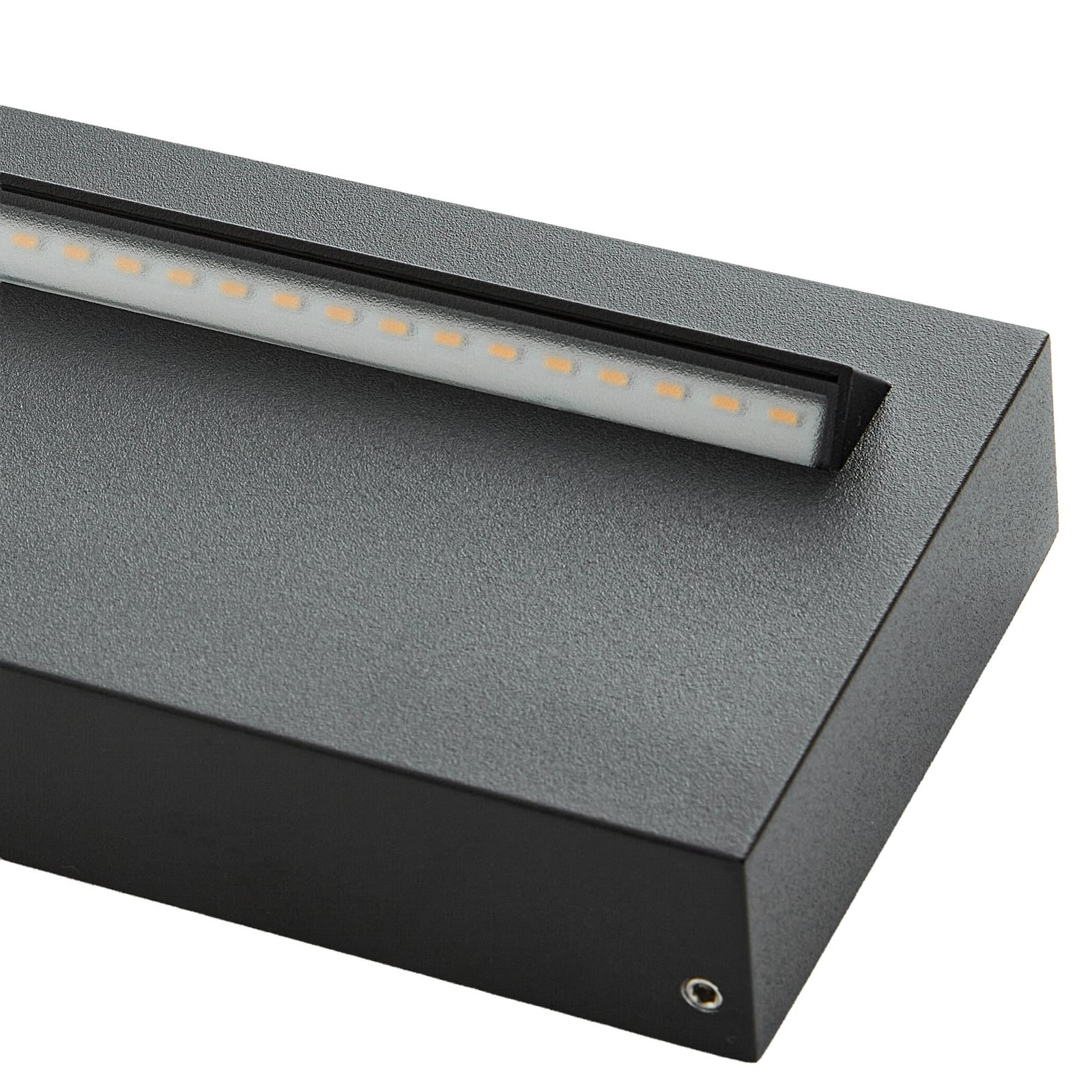 Joril vanjska zidna LED svjetiljka, crna, 25 cm, aluminij, IP65 - Lucande