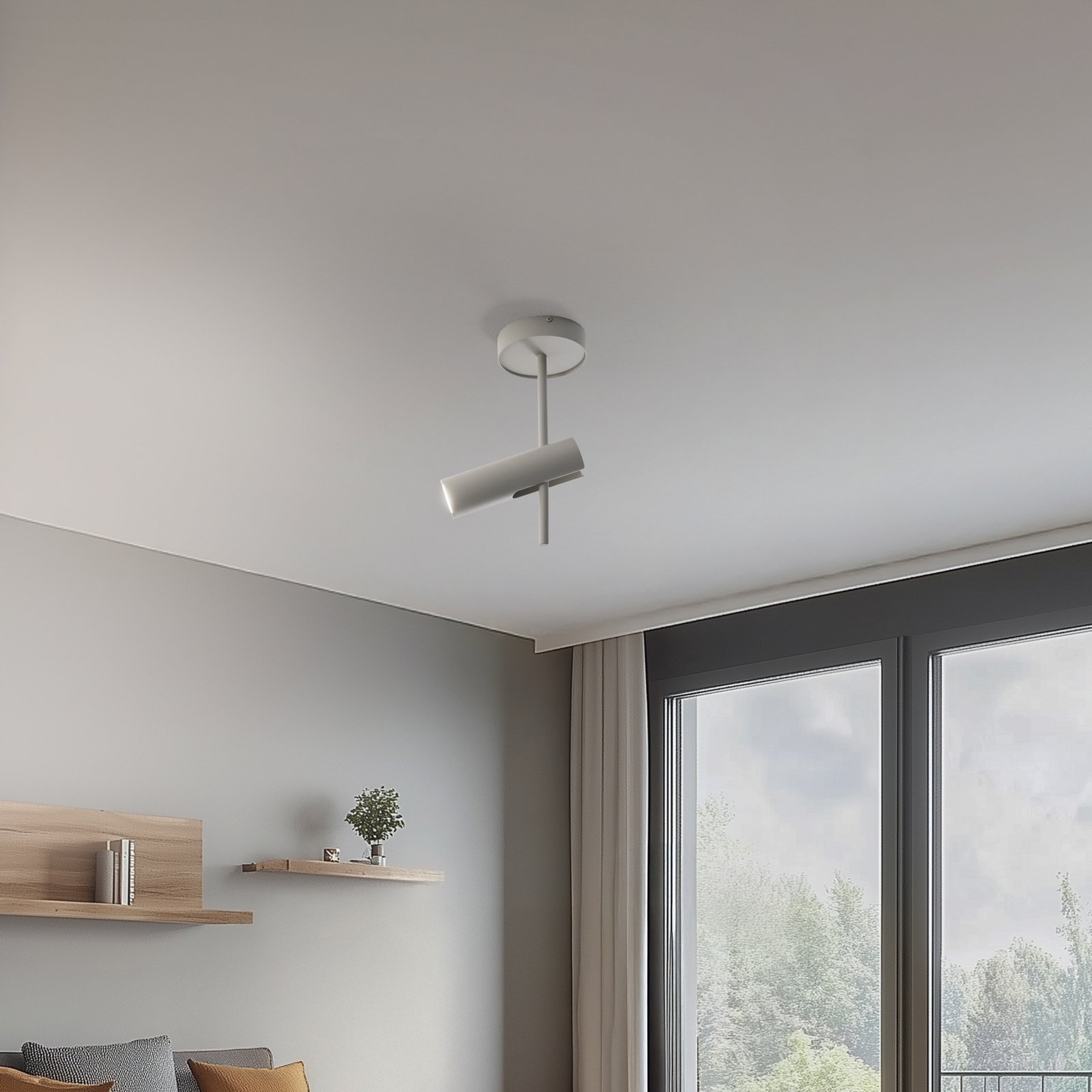 Σποτ οροφής Leda 1, ταύπ, 1 φως, χάλυβας, GU10, ύψος 34 cm Σποτ οροφής Leda 1, ταύπ, 1 φως, χάλυβας, GU10, ύψος 34 cm