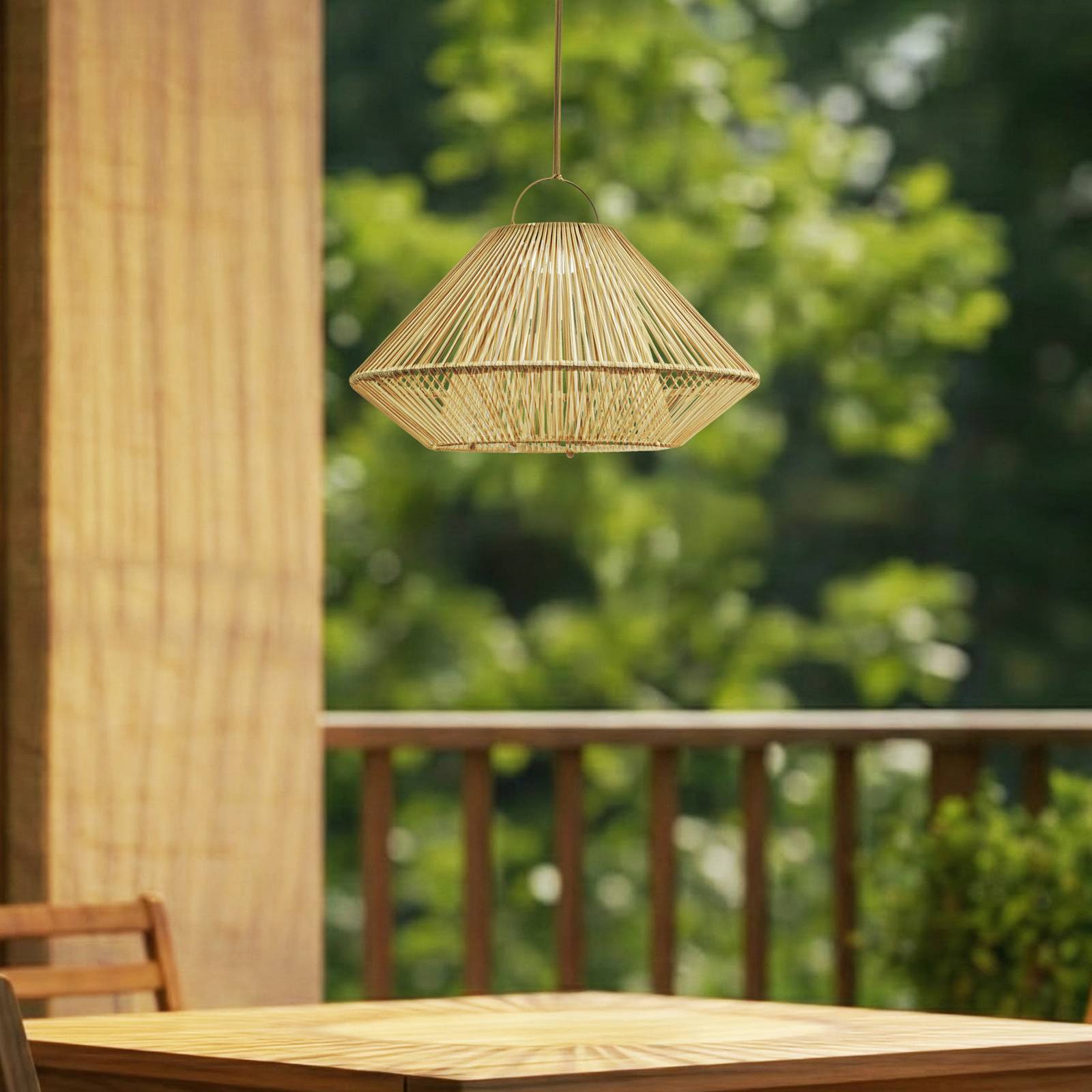 Lindby LED-Solarhängelampe Austas, beige, Ø 50 cm, USB, IP54 günstig online kaufen