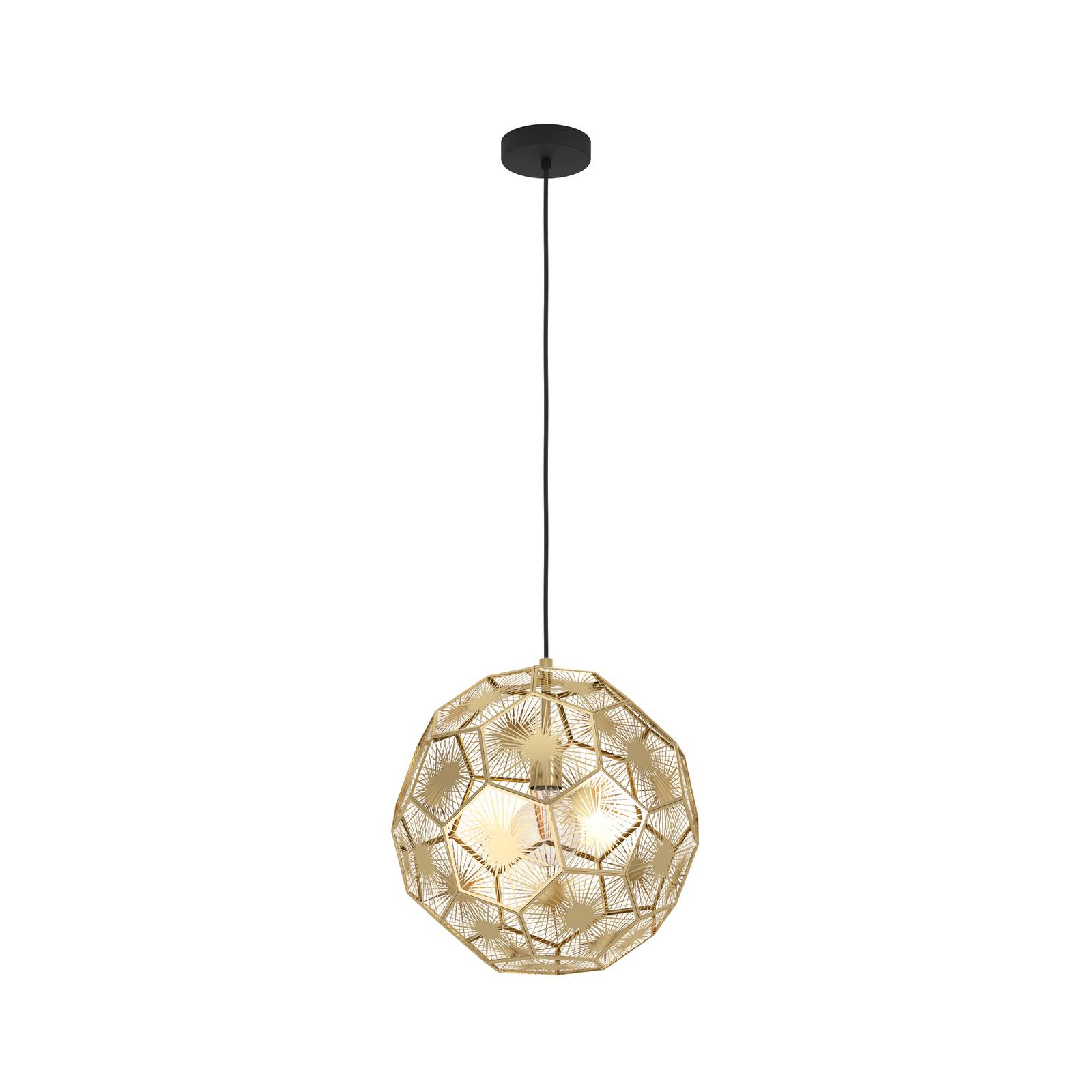Eglo - Pendelleuchte Skoura edle Hängelampe für Wohnzimmer und Esstisch im Vintage Design hängende Retro Esszimmerlampe aus Metall in Messing E27