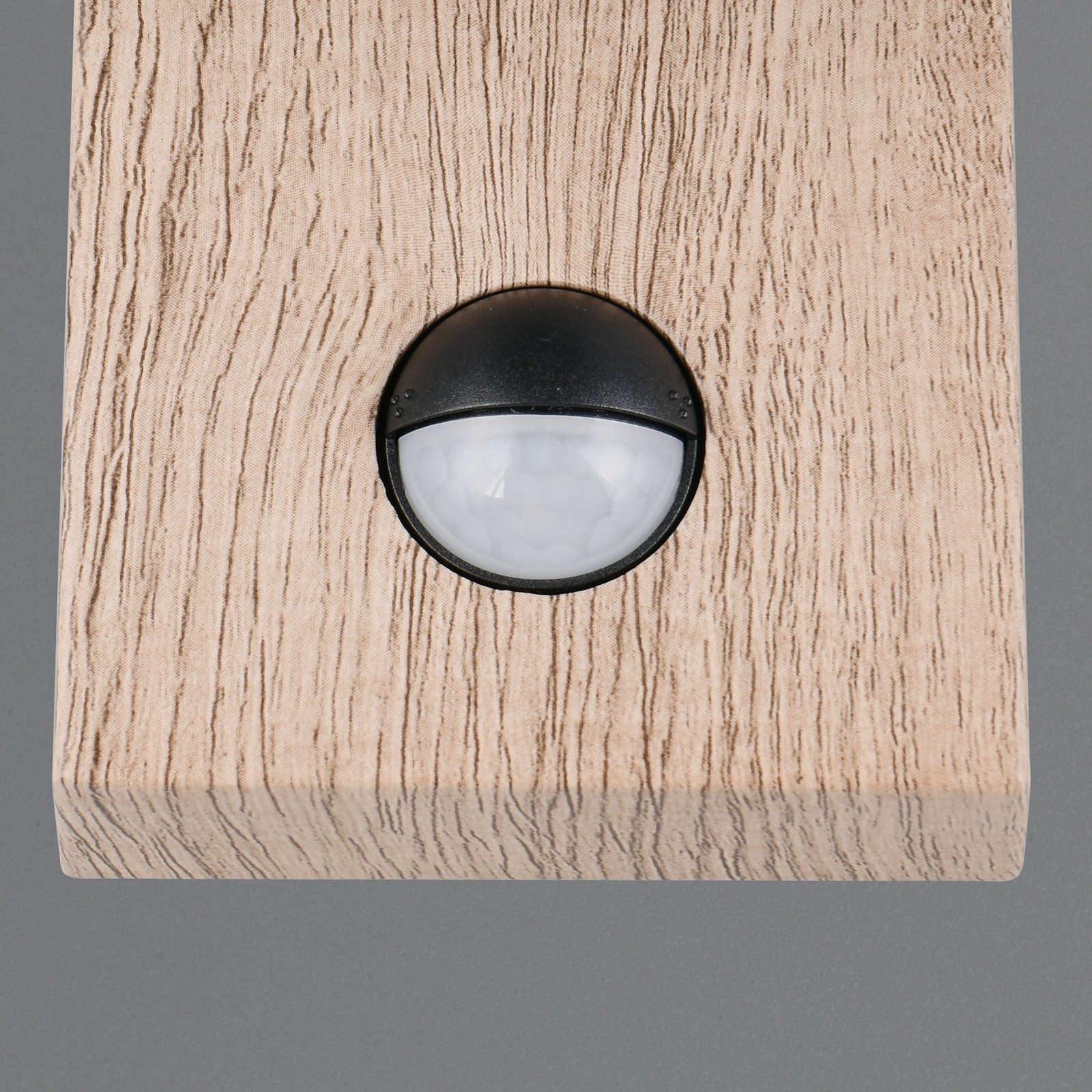 Sambesi outdoor wall lamp, wood look, die-cast aluminium, sensor