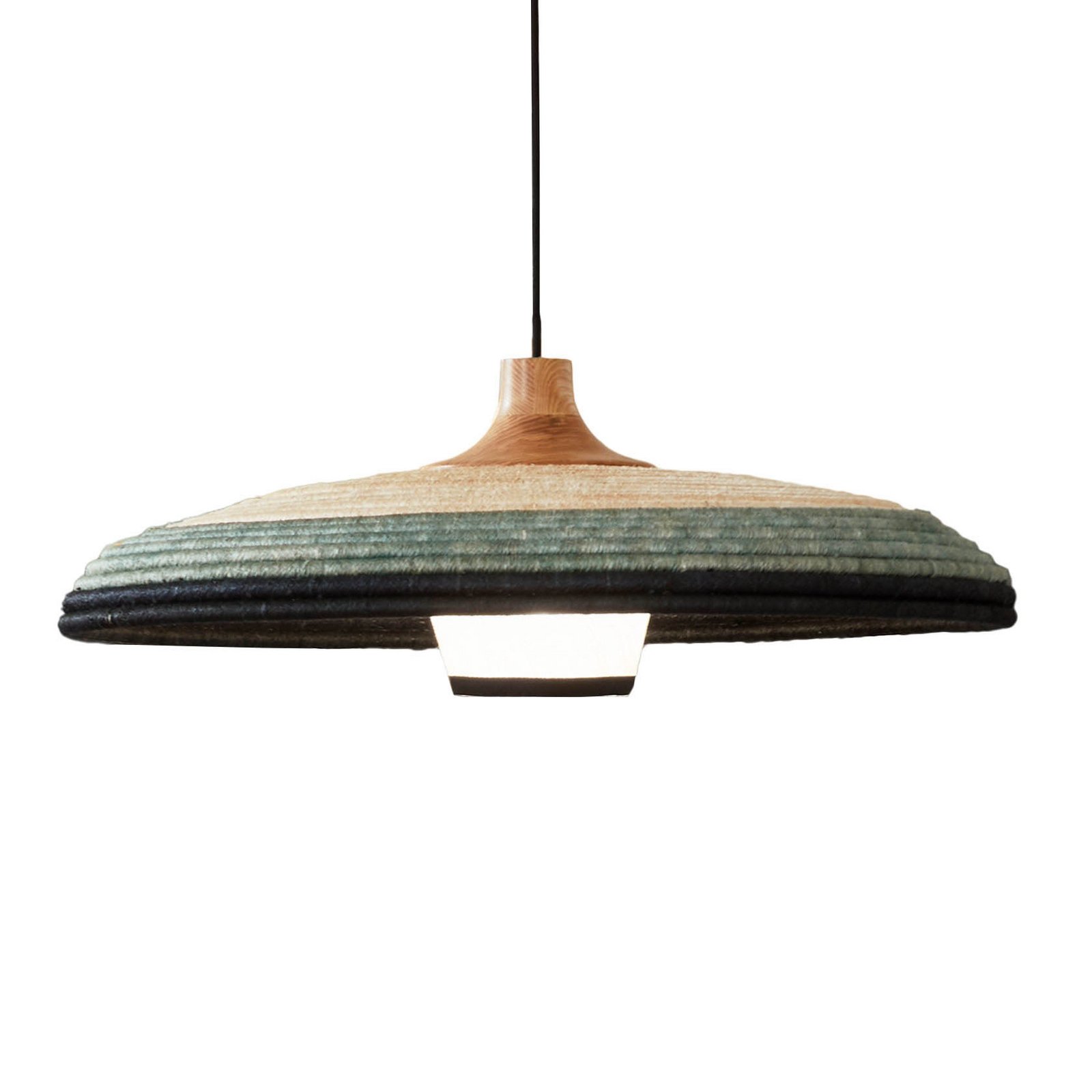 Forestier Grass pendant light M, rattan and abacá