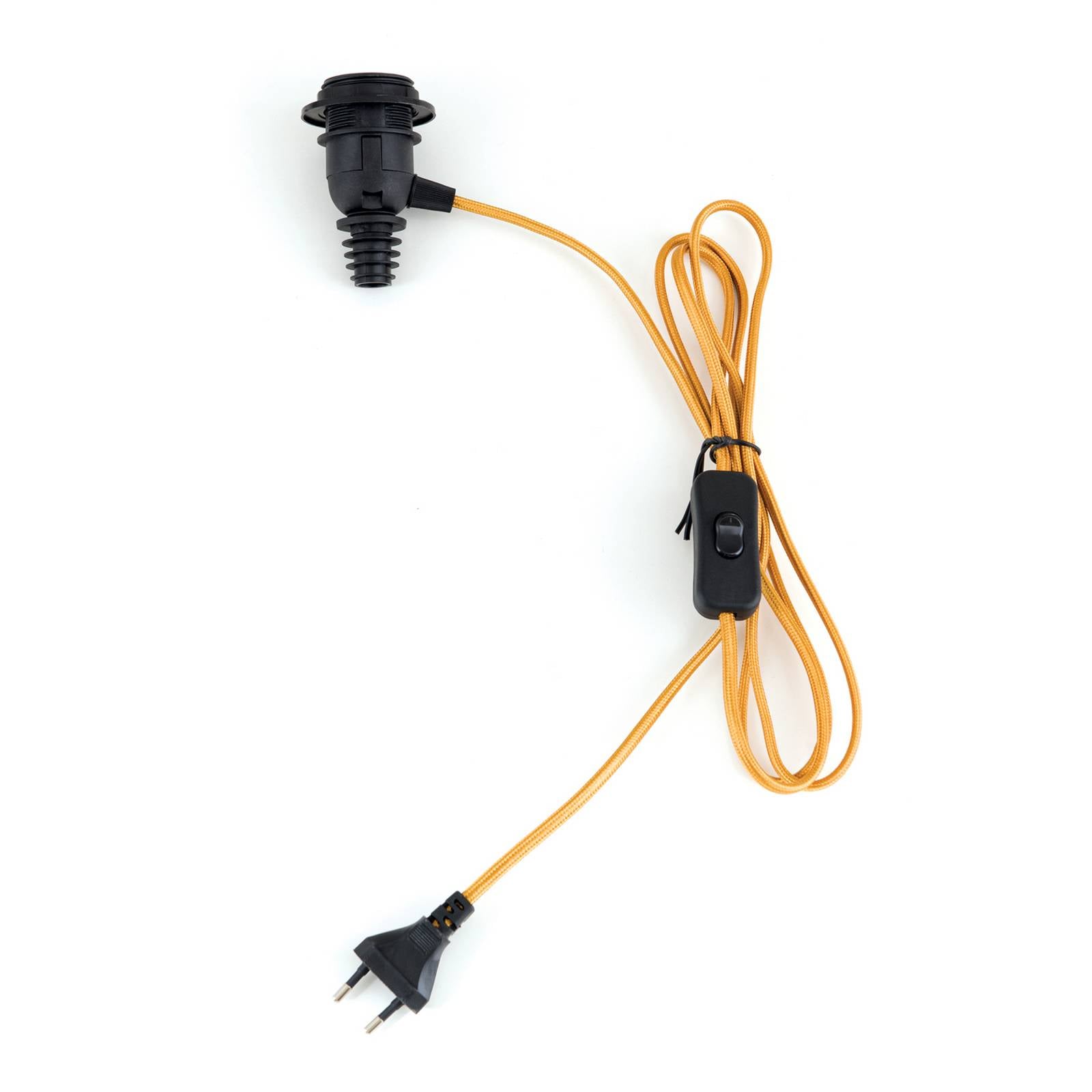 E27-Lampenfassung BOTTLE, Kabel gold, Länge 200 cm