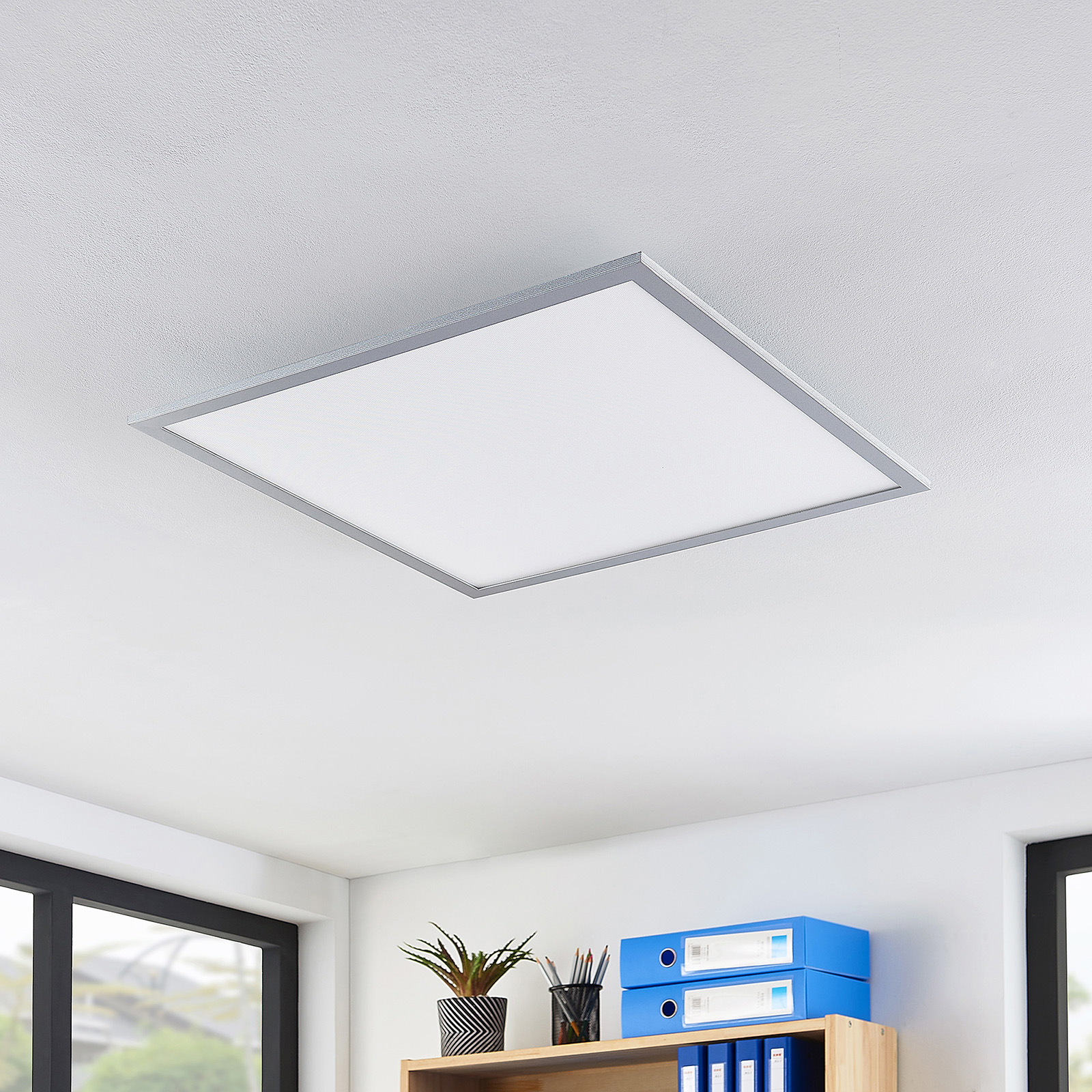 Gelora LED panel, 62 cm, 4,000 K, silver-coloured, aluminium - PRIOS