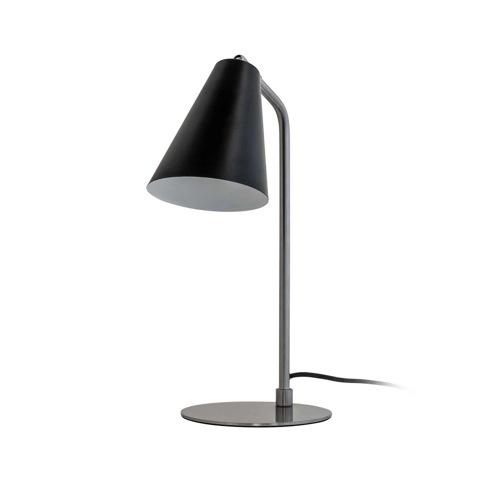 Dyberg Larsen galda lampa Oswald, melna/tērauds, augstums 40 cm