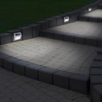 LED solárne vonkajšie nástenné svietidlo 5282104, nerezová oceľ, sada 4 ks, IP44