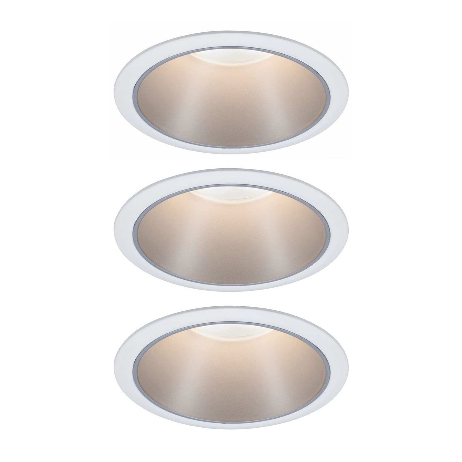 Paulmann Cole spotlight LED plata-blanco set 3