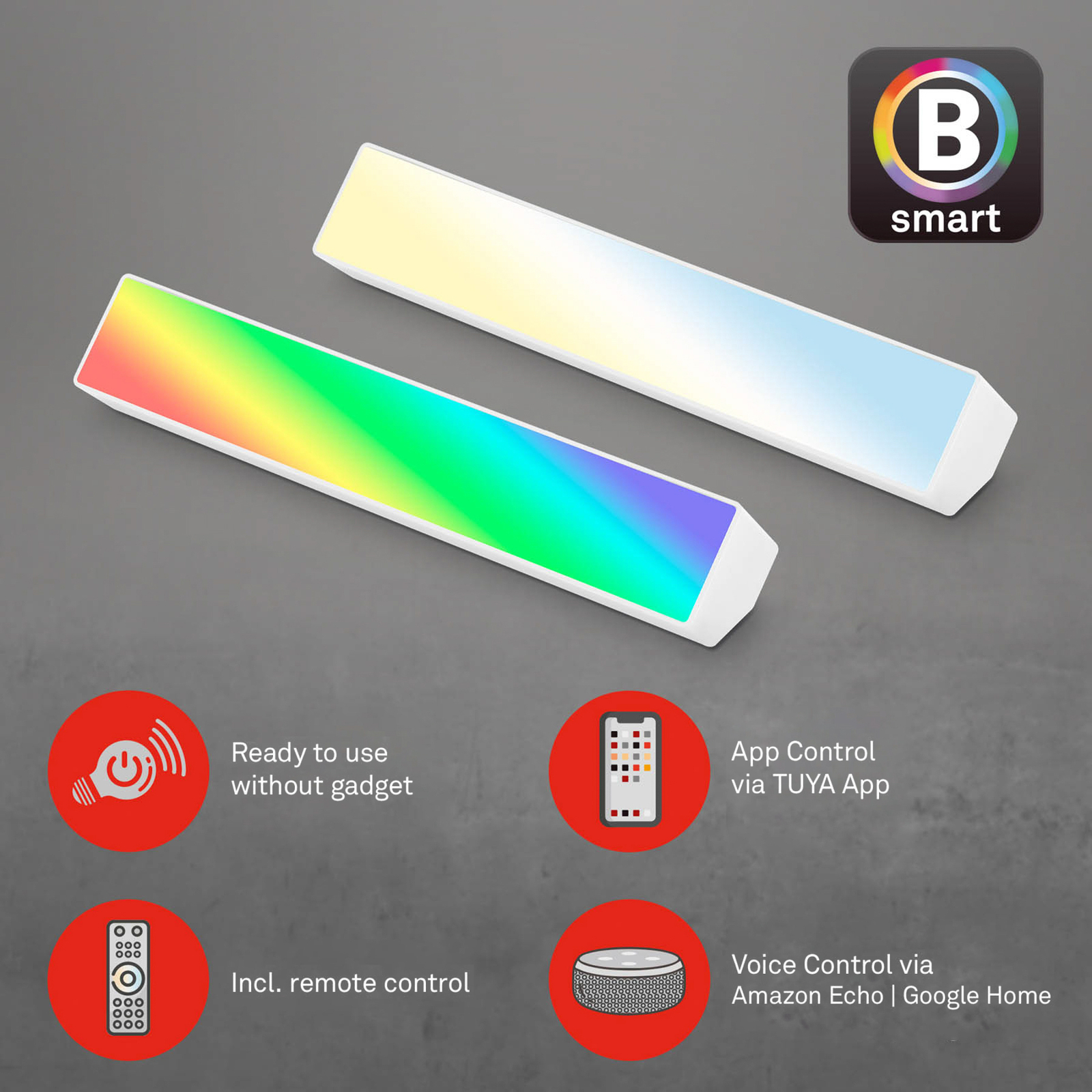 LED nástenná umývačka Muro S, CCT, RGB, stmievateľná, biela