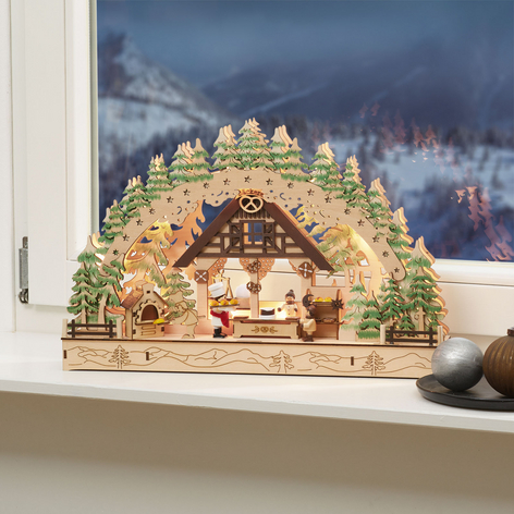 Zuckersüßer LED-Schwibbogen Weihnachtsbäckerei