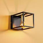 Wandlamp Aramis, 1-lamp, zwart/goud