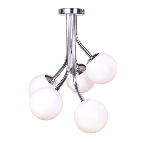 Deckenlampe Selva, fünfflammig versetzt, chrom