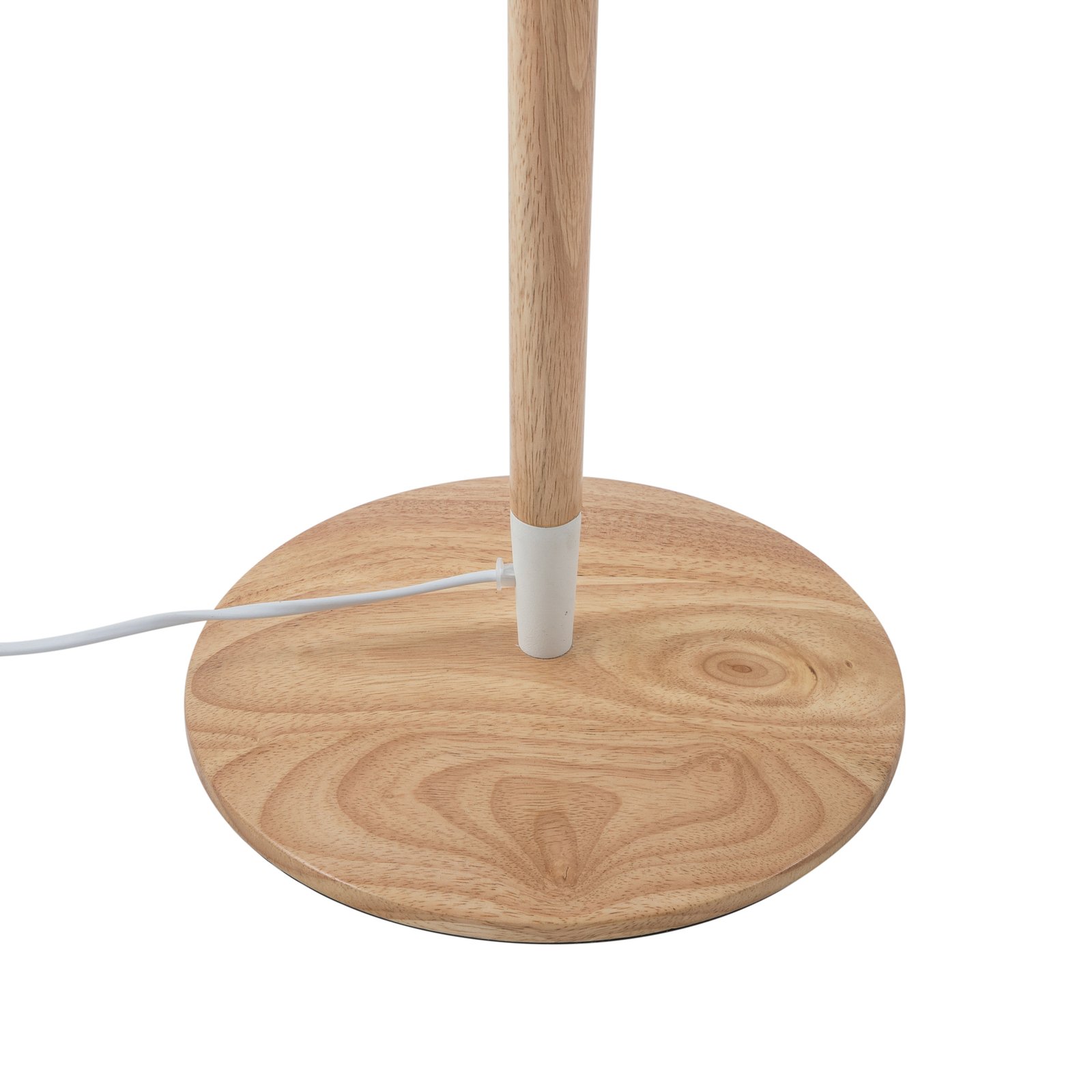 Lucande Ellorin φωτιστικό δαπέδου, λευκό, ξύλο, Ø 47.5 cm, E27