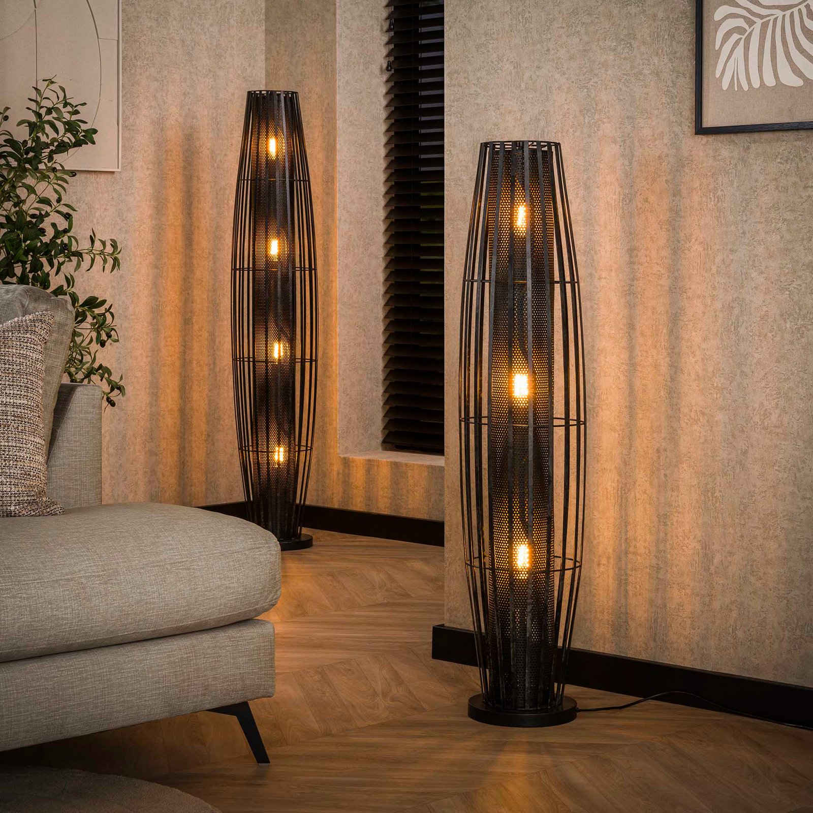 Stehlampe Dublindo, Höhe 120 cm, anthrazit, Metall, 3 x E27