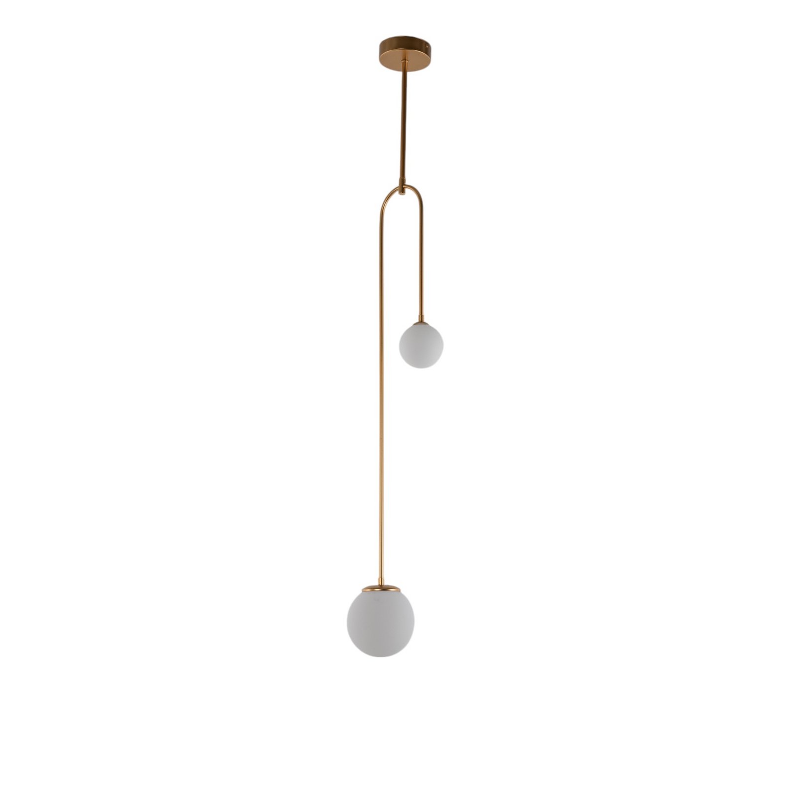 Pendant light AV-1897-2BSA 2 glass globes, gold