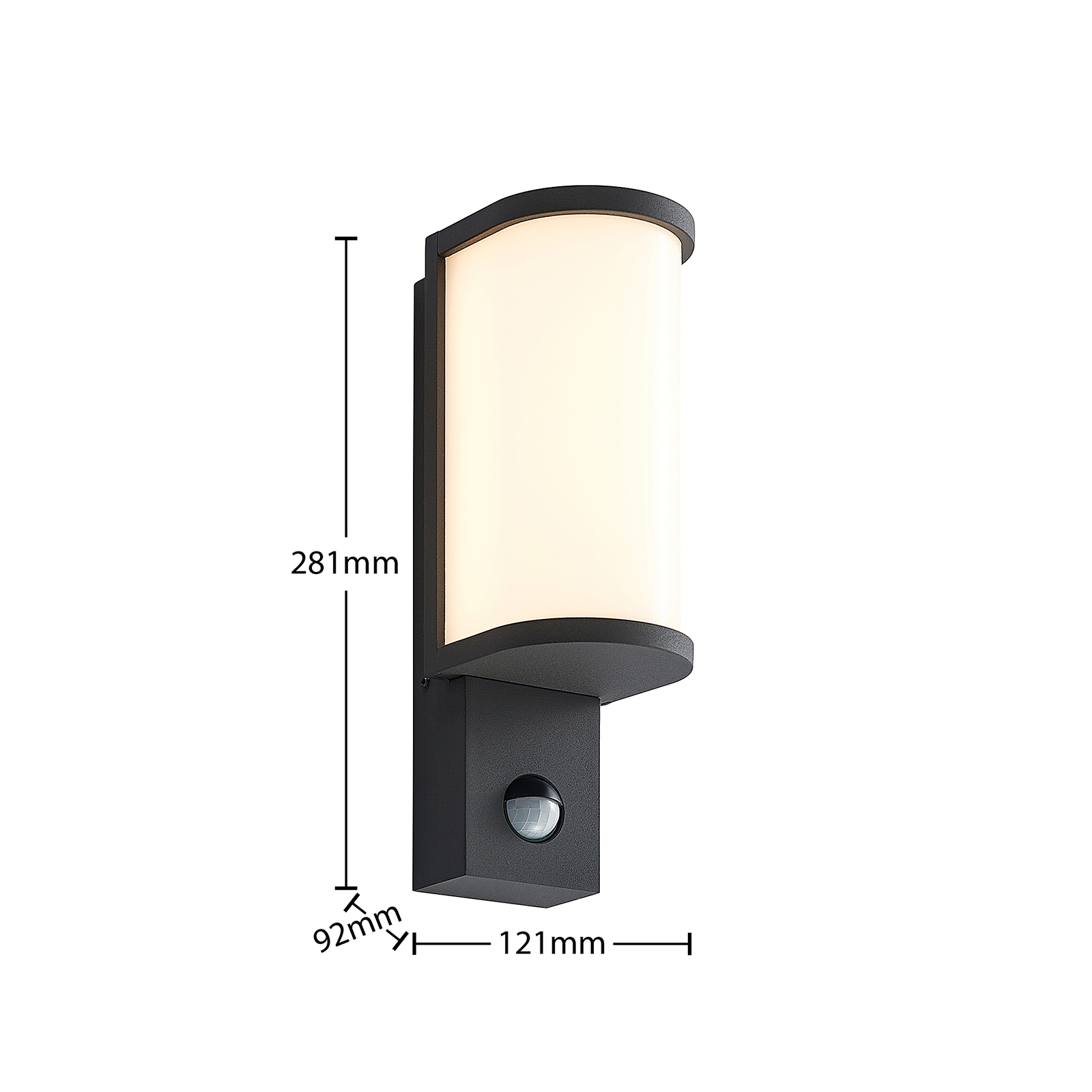 Lucande Jokum LED-Außenwandlampe, IP54, Sensor
