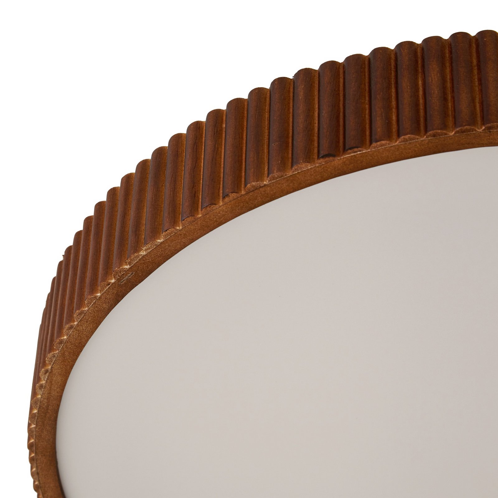 Velua LED stropní svítidlo, bílá/tmavé dřevo, Ø 50 cm - Lindby Velua LED stropní svítidlo, bílá/tmavé dřevo, Ø 50 cm - Lindby