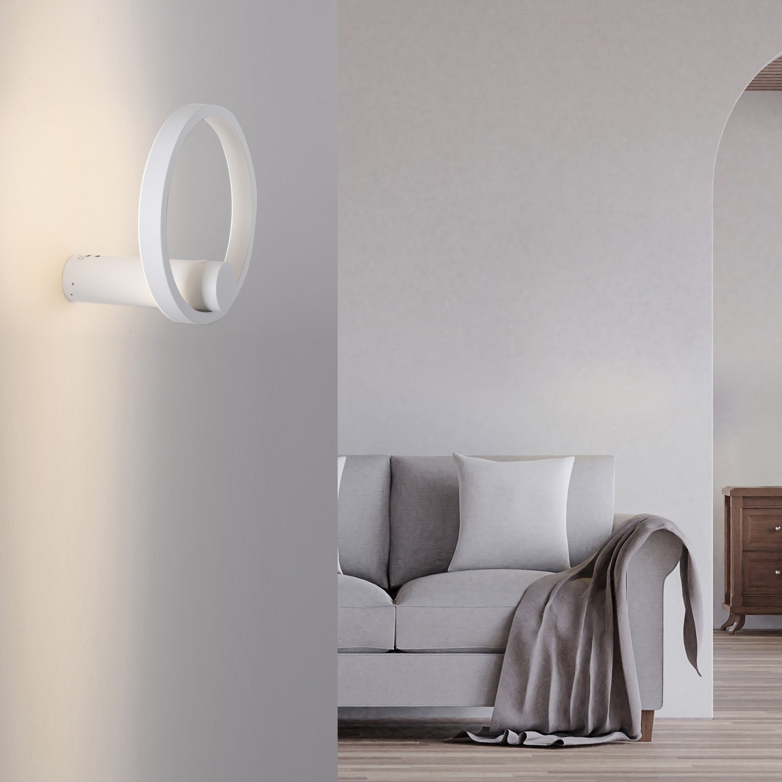 JUST LIGHT. Aplique de pared LED recargable Archie, blanca, 3000 K