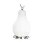 Lámpara de mesa LED Wilma, cromo/blanco, con forma de bombilla, atenuable