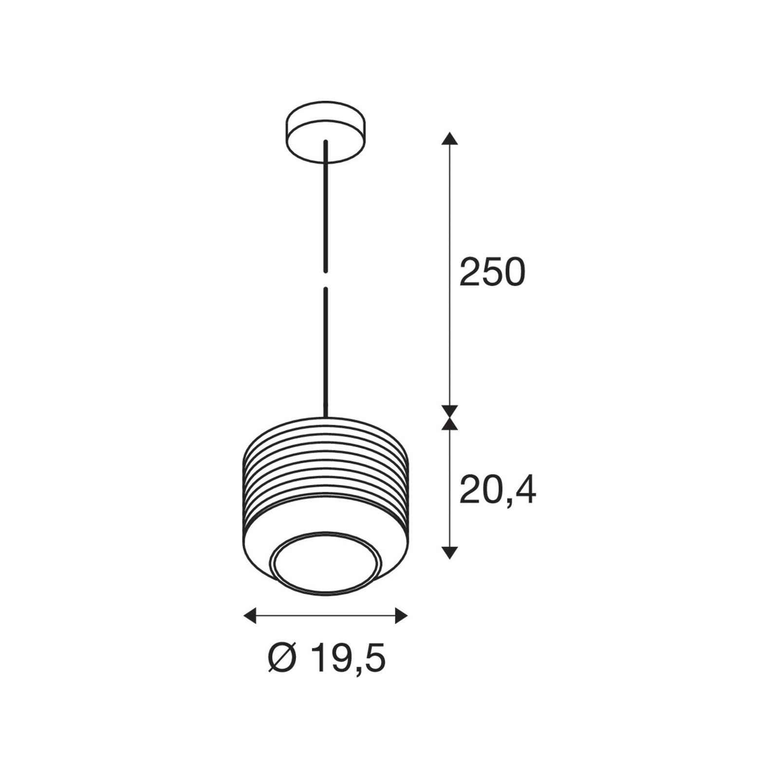 SLV Suspension Pantilo Rope 20, doré, acier