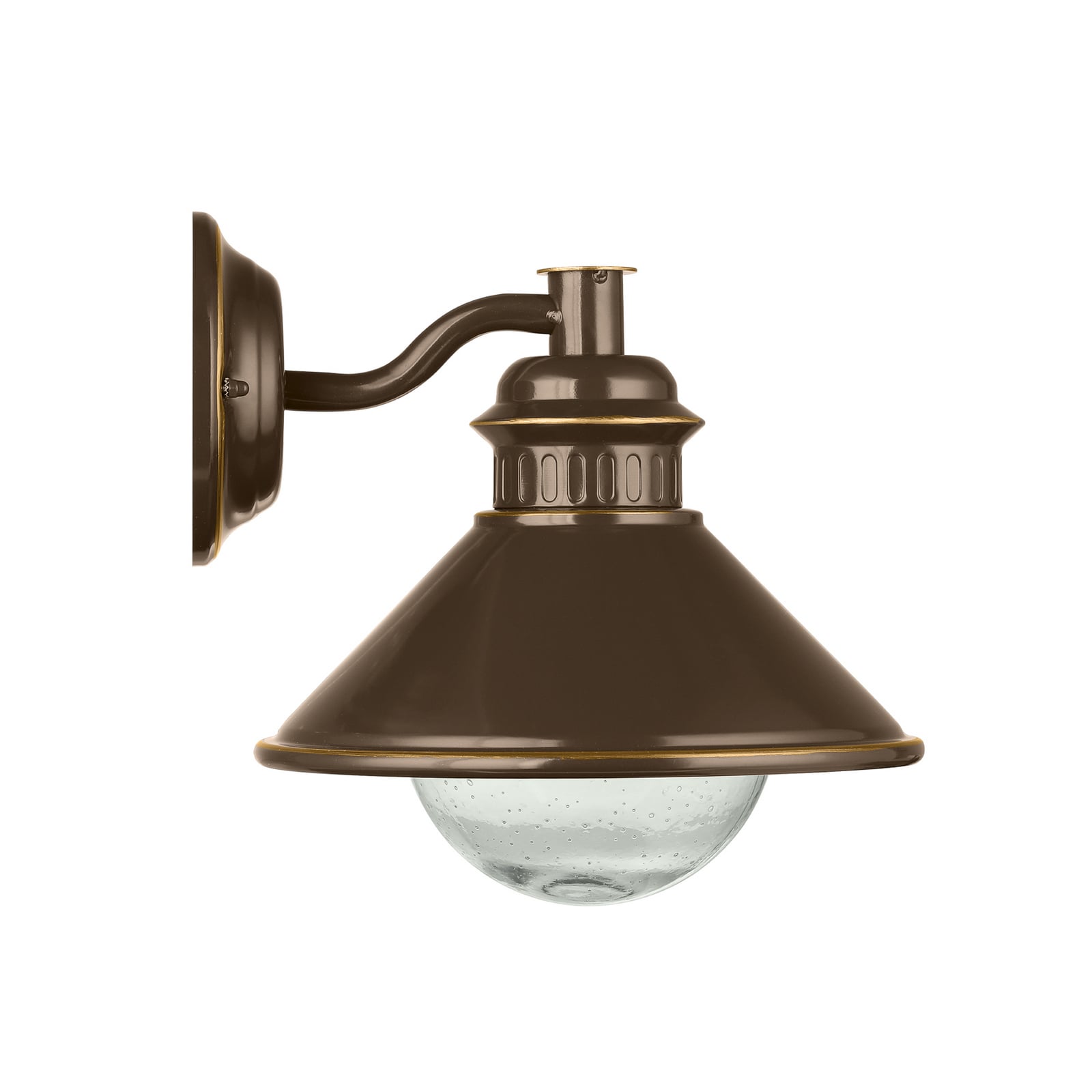 Außenwandleuchte Albacete, braun/kupfer, Ø 26 cm, Metall