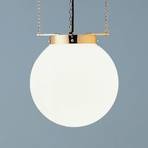 Hanglamp in Bauhaus-stijl, messing, 25 cm
