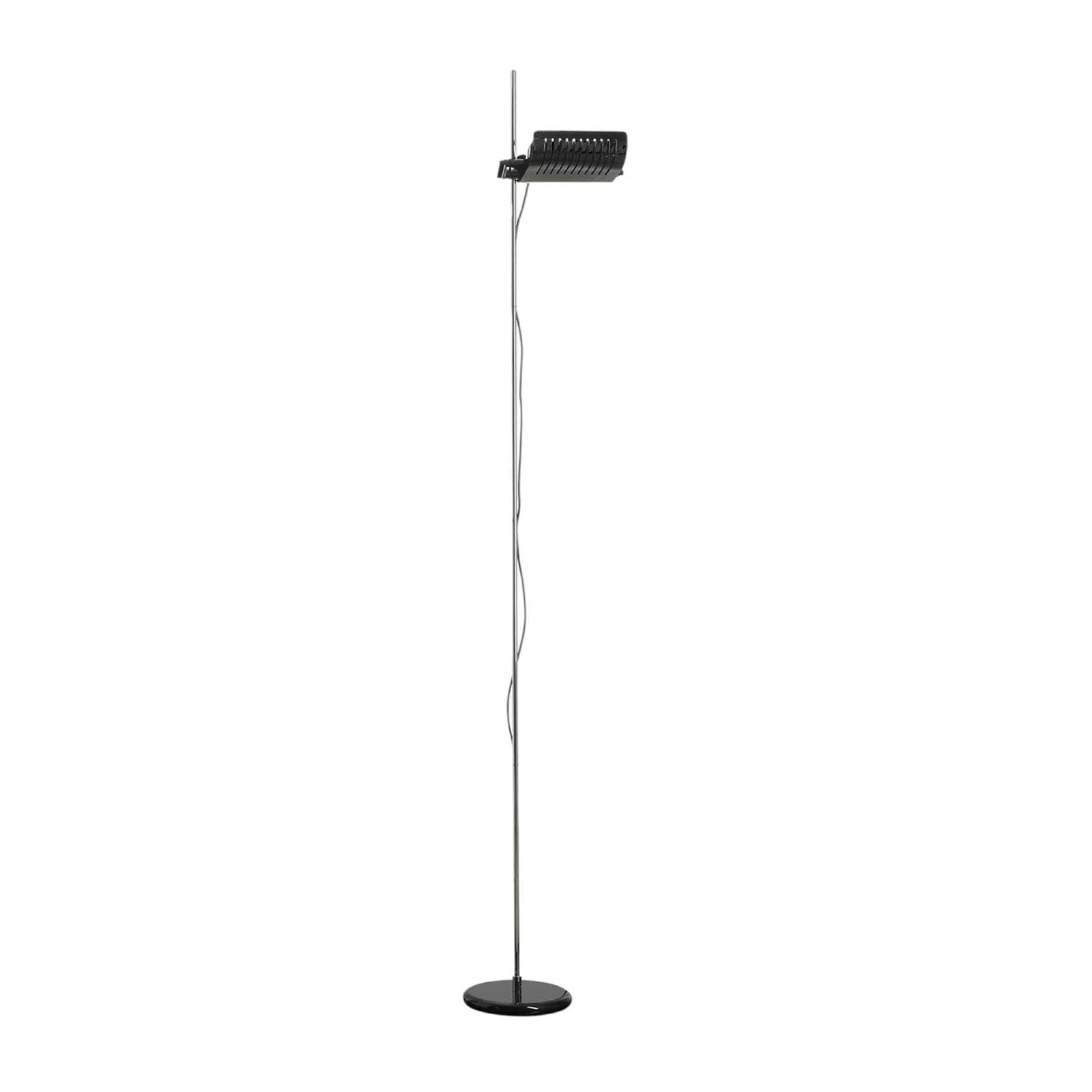Oluce LED-Stehleuchte Colombo, schwarz/chrom, Metall