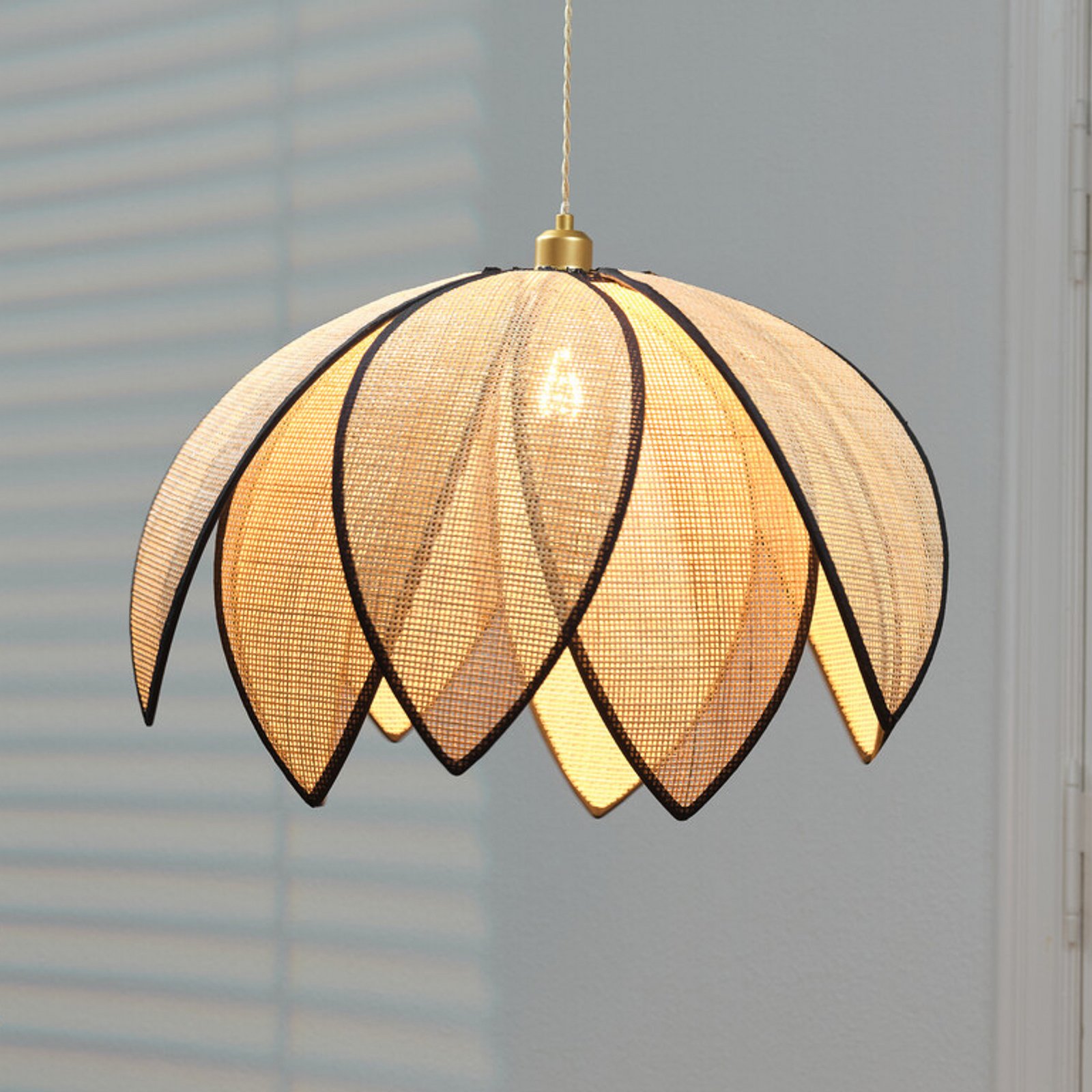 Suspension OSRAM Decor Rattan Lotus, Ø 67 cm, beige, E27