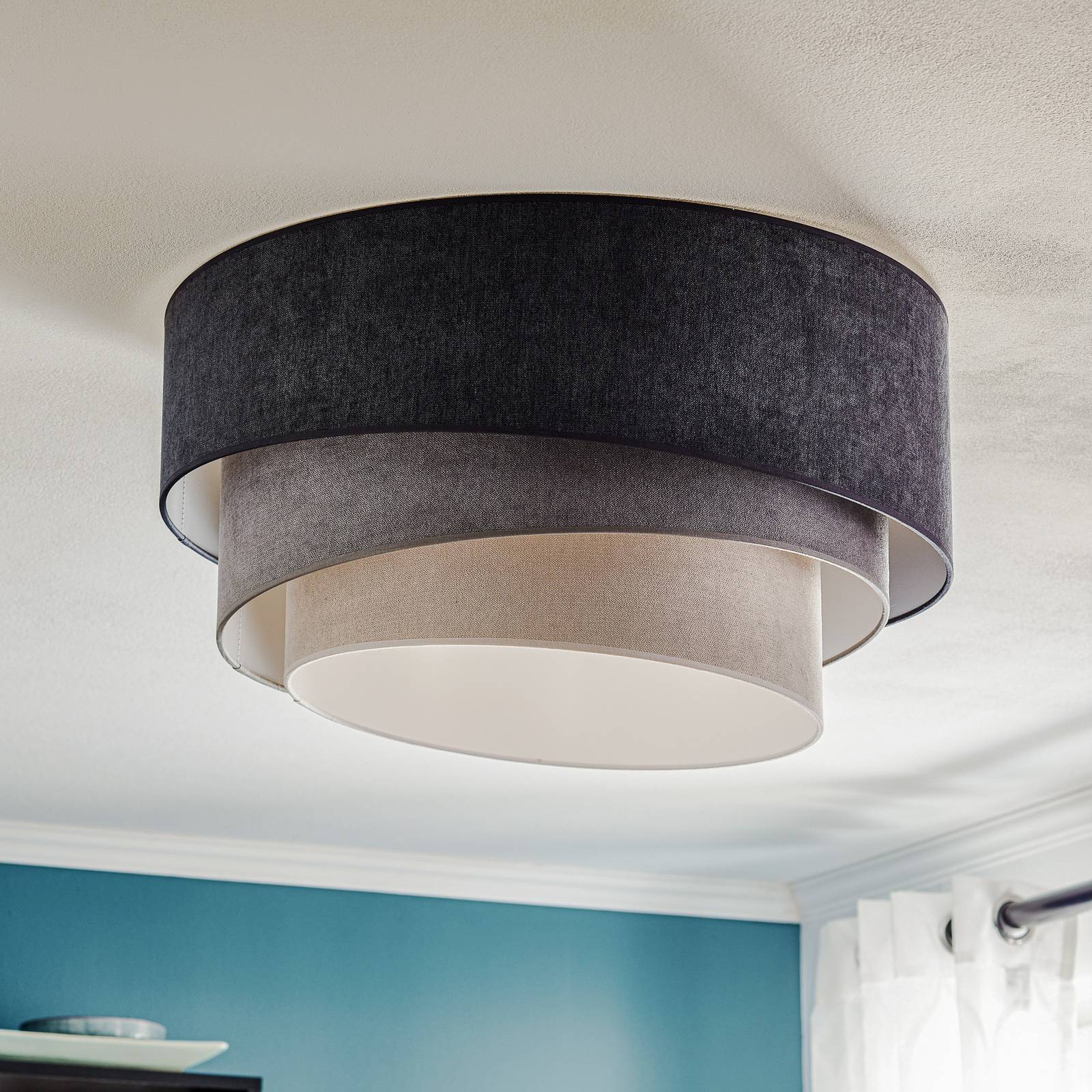 Duolla Plafonnier Pastell Trio Ø 60cm en 3 nuances de gris