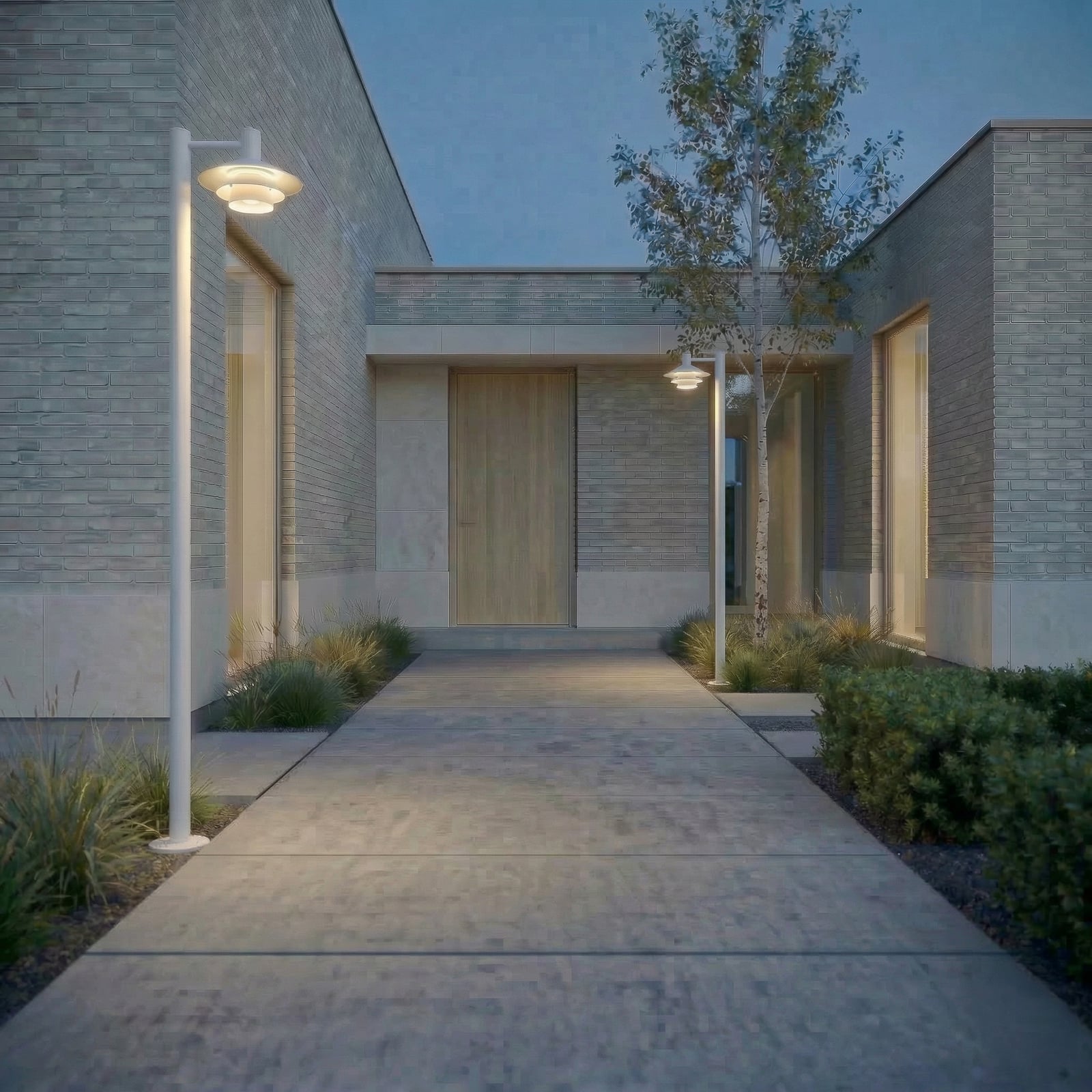 Montaro LED-Außenleuchte, weiß, 220 cm, IP54, Aluminium - Lucande