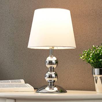 Elegante lámpara de mesa LED Minna, look satén