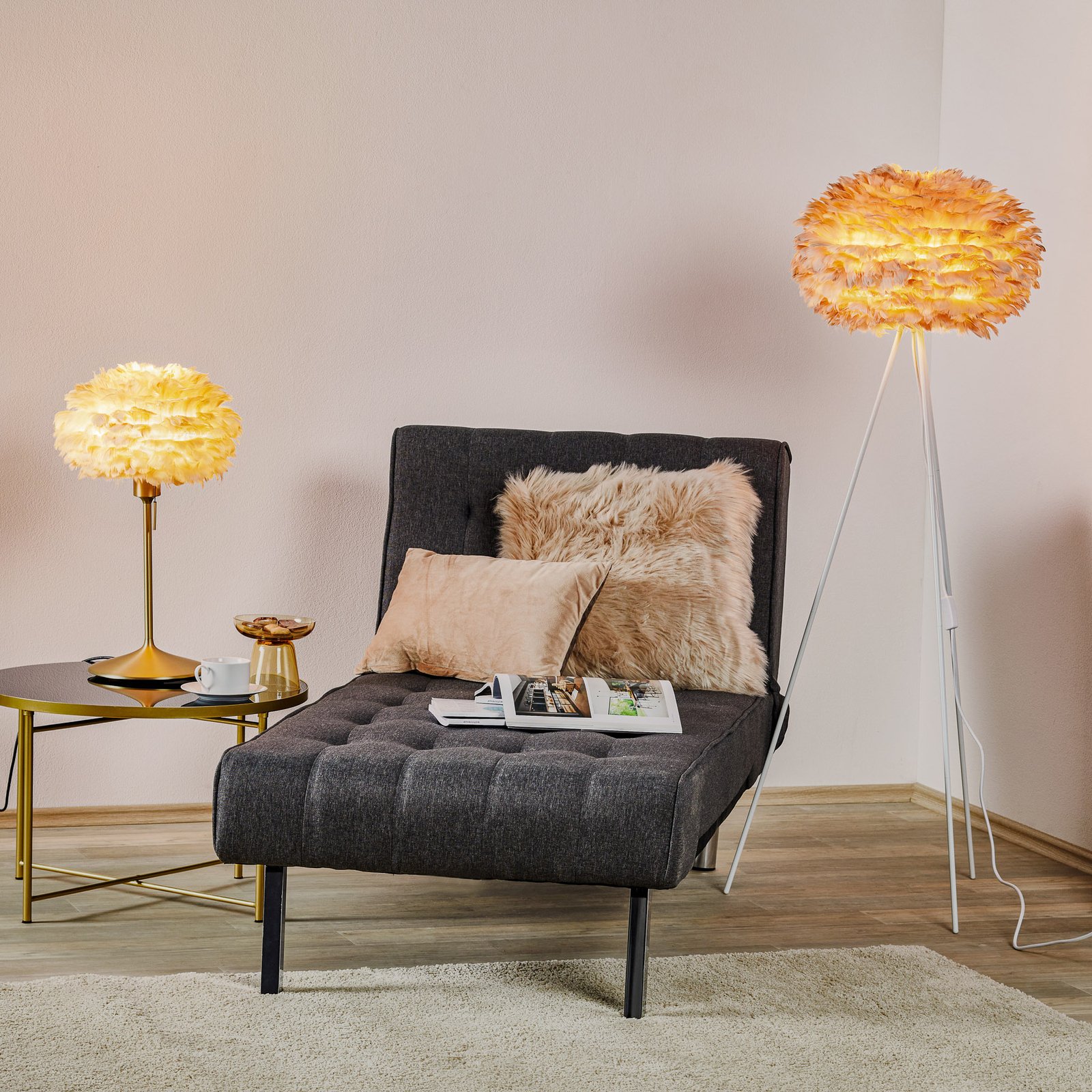 Eos Lampadaire Medium Clair Marron/Blanc - UMAGE