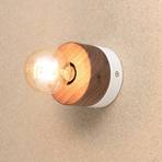 ALMUT 0239 wall lamp, sustainable, walnut/white