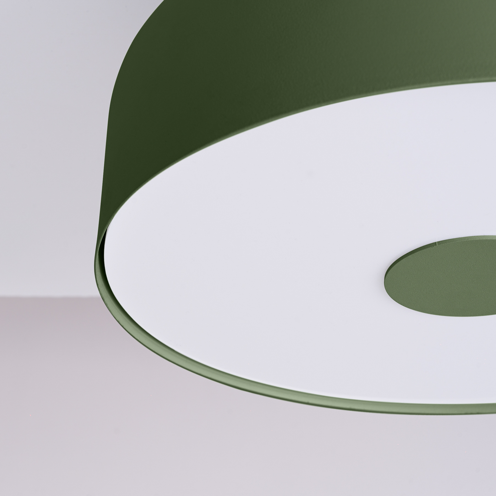 CLARO stropna svjetiljka, maslinasto zelena, Ø 30 cm metalna 4 x E27 - SOLLUX