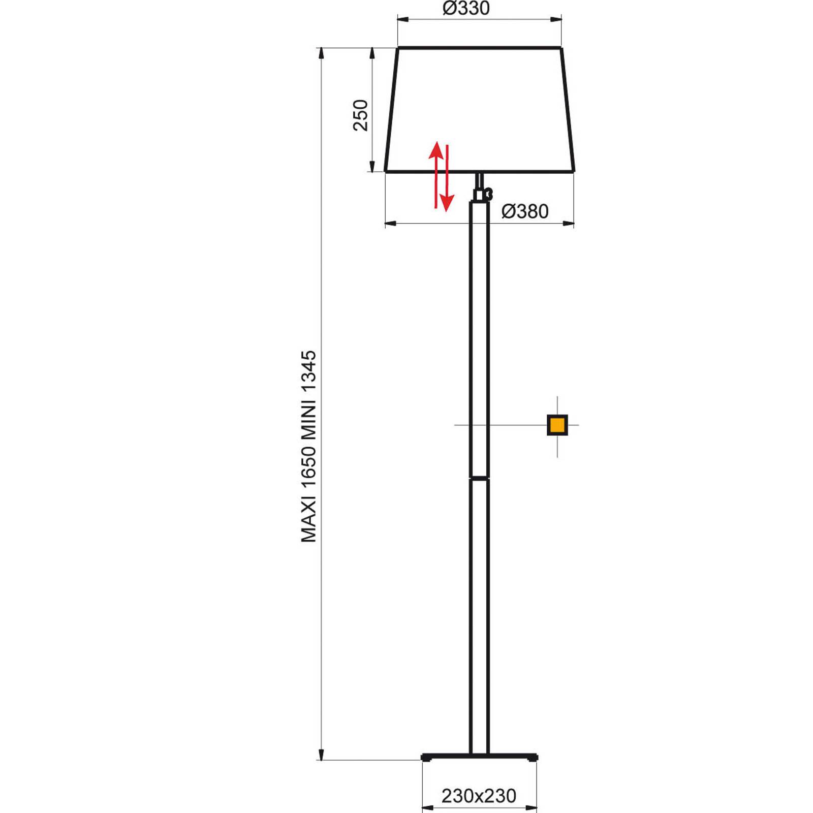 Aluminor Quatro Up Stehlampe eiche grau/chrom günstig online kaufen