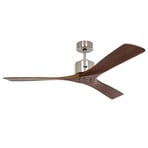 Macau ceiling fan, chrome, walnut