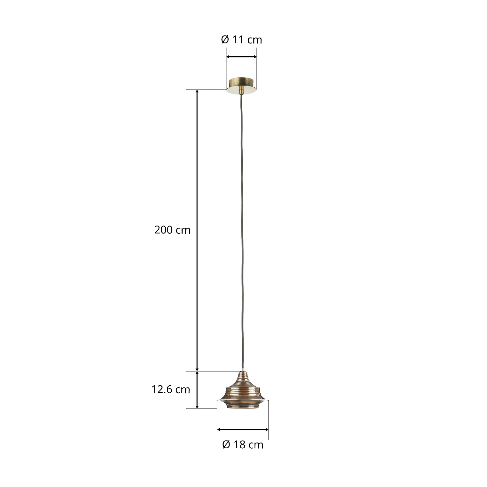 Bover Tibeta 02 - suspension LED, laiton ancien