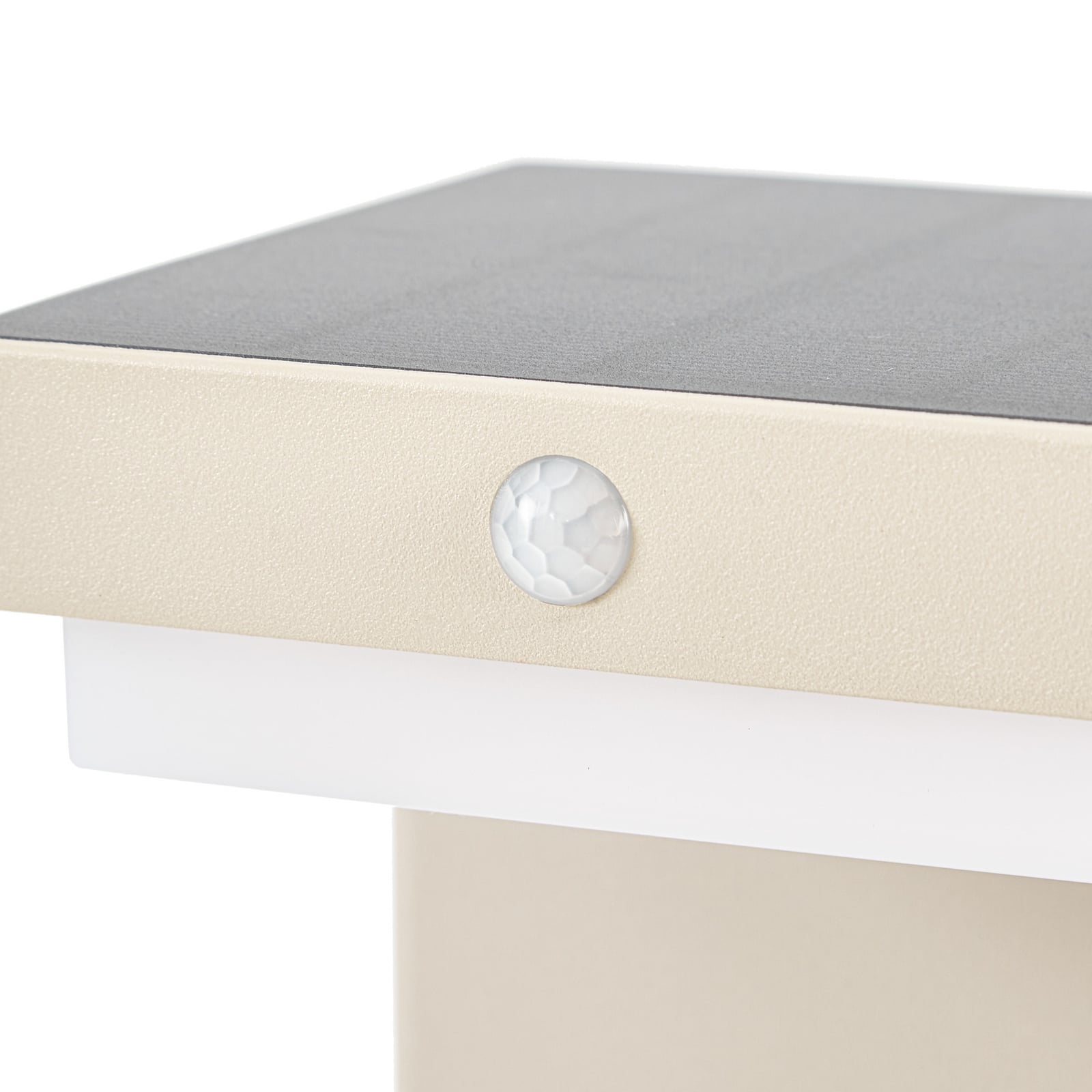 Eleazar LED pedestal light, beige, aluminium, sensor - Lindby