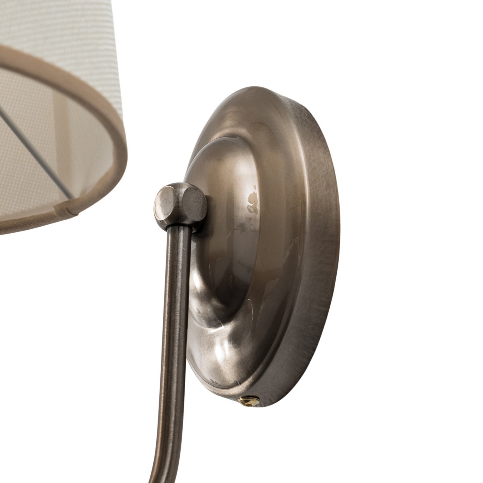 Wandleuchte Pardo, messing, Metall/Stoff, Höhe 31 cm, E27 Wandleuchte Pardo, messing, Metall/Stoff, Höhe 31 cm, E27