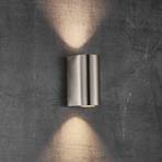 Canto Maxi 2 outdoor wall light, stainless steel