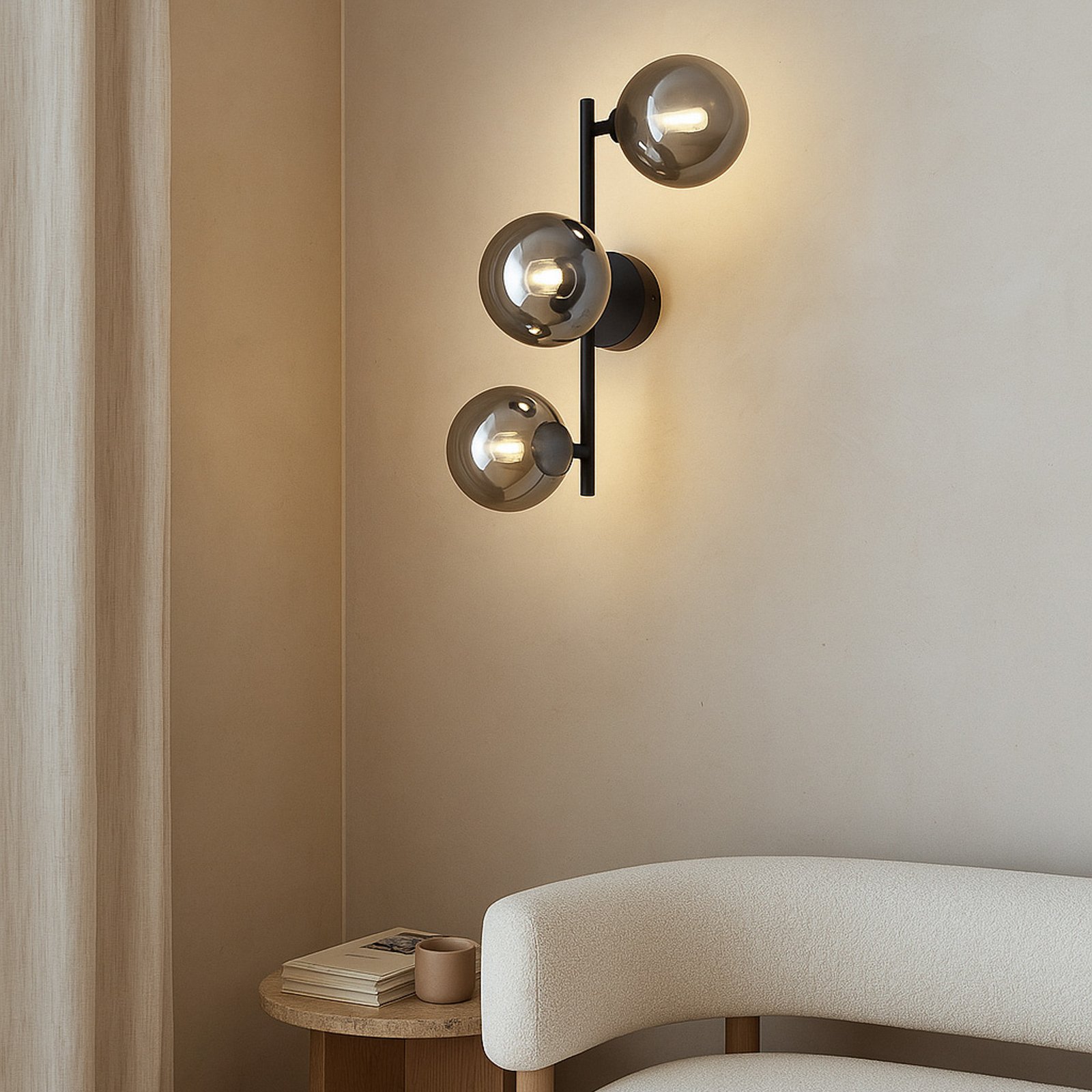 Orbelia Candeeiro de parede G9 Vidro 3 lâmpadas preto - Lindby Orbelia Candeeiro de parede G9 Vidro 3 lâmpadas preto - Lindby